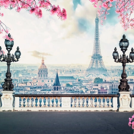 Πινακας σε καμβά ROMANTIC PARIS AT SPRING - Παρισι Sticky 5