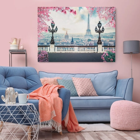 OUTLET Πινακας σε καμβά ROMANTIC PARIS AT SPRING 80cm x 50cm - OUTLET