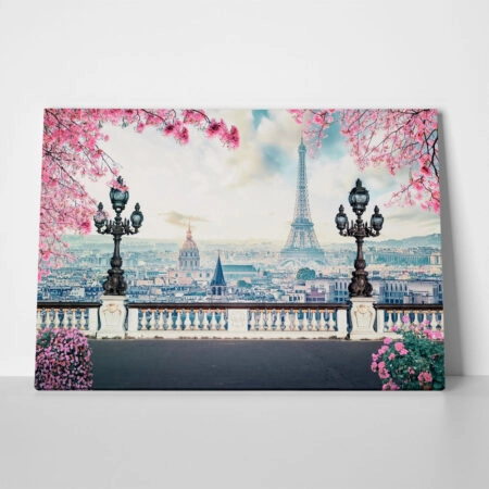 OUTLET Πινακας σε καμβά ROMANTIC PARIS AT SPRING 80cm x 50cm - OUTLET Sticky 1