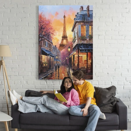 Πινακας σε καμβά ROMANTIC PARIS PAINTING - Παρισι