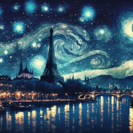 Πινακας σε καμβά STARRY NIGHT PARIS - Vincent Van Gogh Sticky 6
