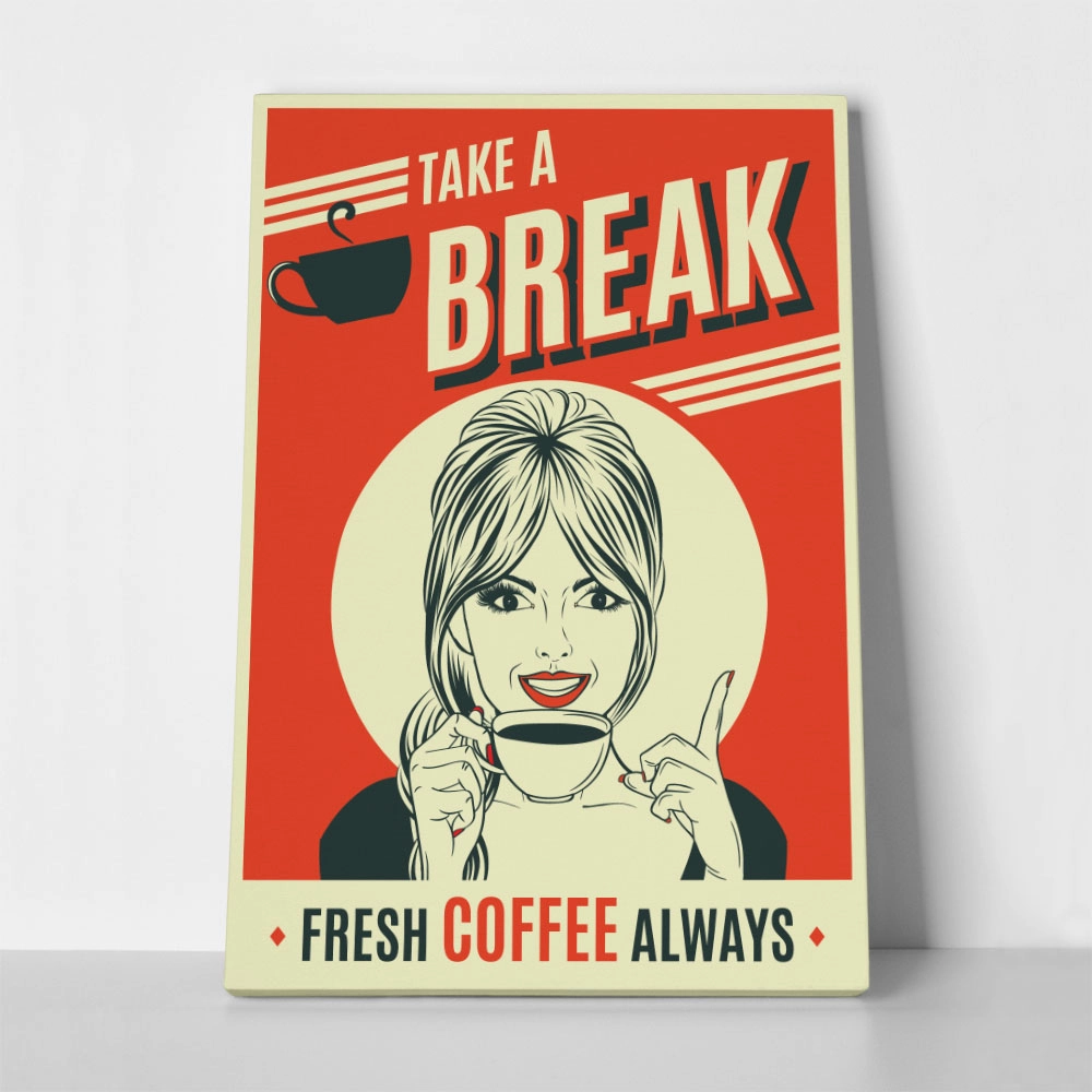 Πινακας σε καμβά TAKE A COFFEE BREAK