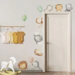 Αυτοκόλλητο τοίχου WATERCOLOR JUNGLE ANIMALS WITH BALLOONS