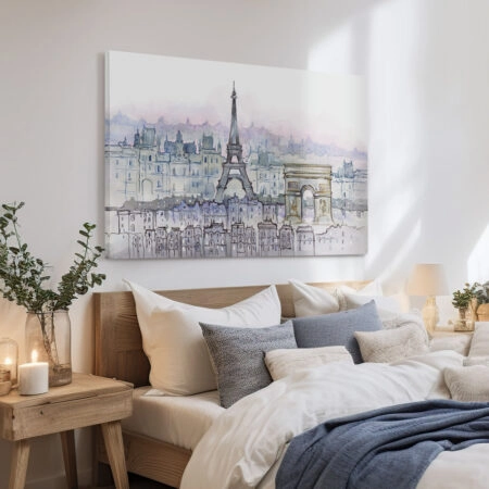 Πινακας σε καμβά WATERCOLOR PARIS - Παρισι