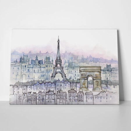 Πινακας σε καμβά WATERCOLOR PARIS - Παρισι Sticky 1