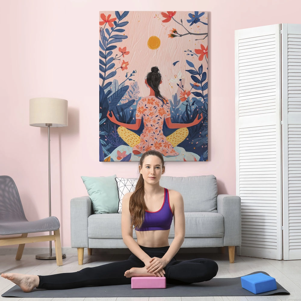 Πινακας σε καμβά YOGA JUNGLE PAINTING