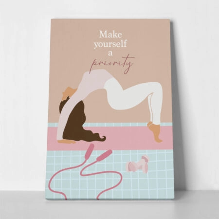 Πινακας σε καμβά YOGA MAKE YOURSELF A PRIORITY - Πινακες σε καμβα Sticky 1