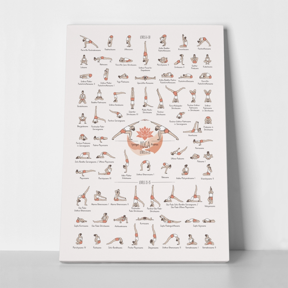 Πινακας σε καμβά YOGA POSES LEVEL 2
