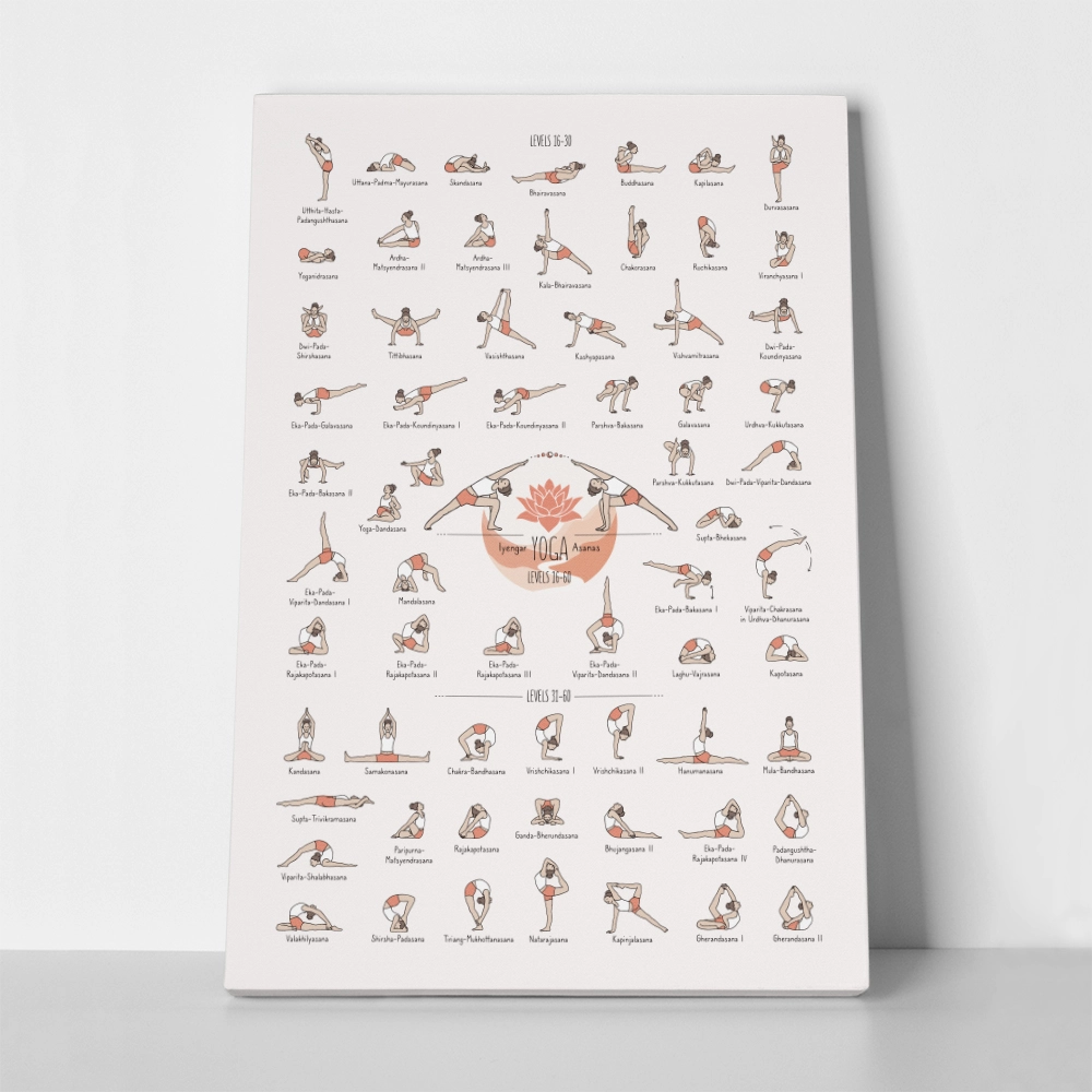 Πινακας σε καμβά YOGA POSES LEVEL 3