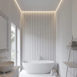 Διακοσμητικό panel τοίχου με 3D πηχακια 01 RESIDENCE πλατος 12.2cm x υψος 2.90m WHITE