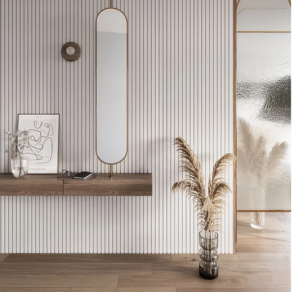 Διακοσμητικό panel τοίχου με 3D πηχακια 01 RESIDENCE πλατος 12.2cm x υψος 2.90m WHITE