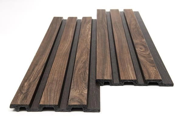 Διακοσμητικό panel τοίχου με 3D πηχακια 54 PIANO πλατος 12.2cm x υψος 2.90m WALNUT/DARK BROWN