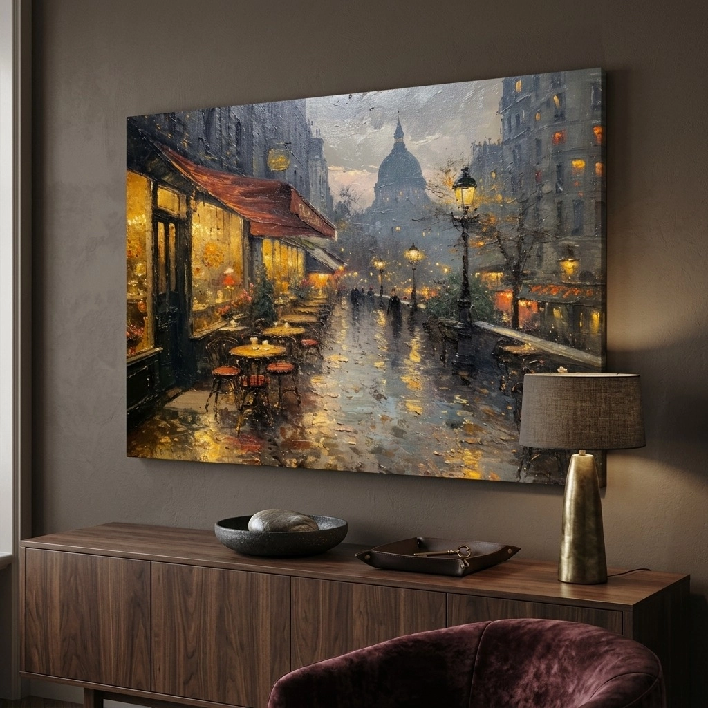 Πινακας σε καμβά PARISIAN CAFE PAINTING