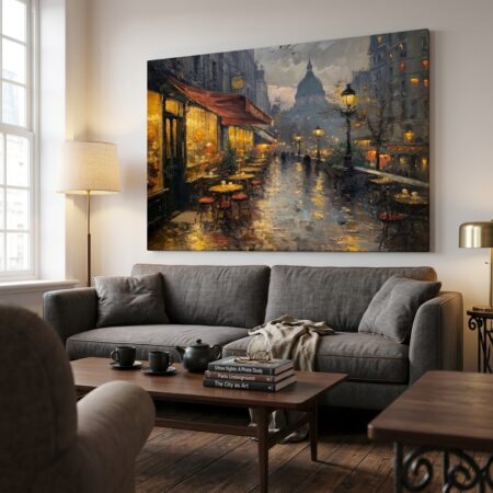 Πινακας σε καμβά PARISIAN CAFE PAINTING - Εργα Τεχνης Sticky 6