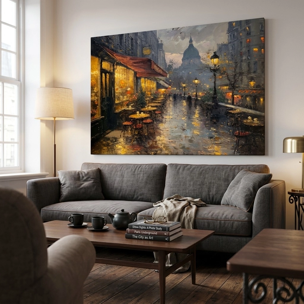 Πινακας σε καμβά PARISIAN CAFE PAINTING