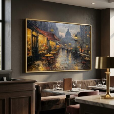 Πινακας σε καμβά PARISIAN CAFE PAINTING - Εργα Τεχνης Sticky 4