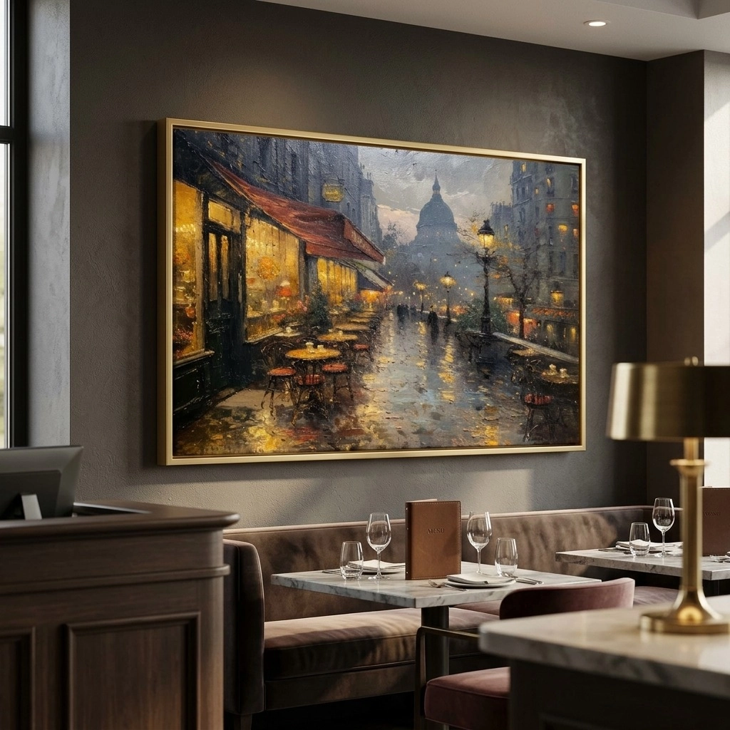 Πινακας σε καμβά PARISIAN CAFE PAINTING