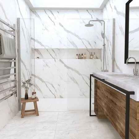 PVC Panel τοιχου 122cm x 280cm x 2,8mm CARRARA BIANCO 101 - 