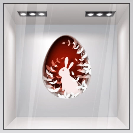 Αυτοκόλλητο Βιτρίνας EASTER EGG BUNNY - Πασχαλινή βιτρίνα