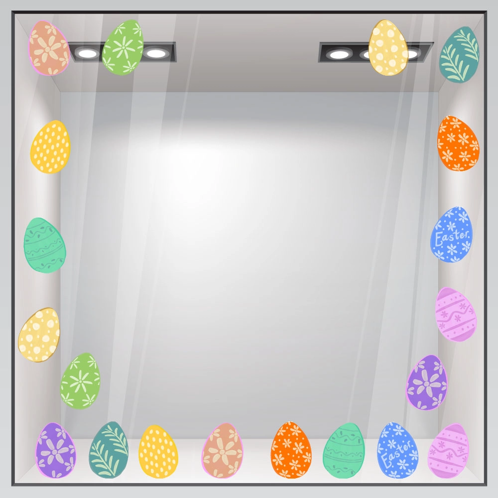 Αυτοκόλλητο Βιτρίνας EASTER EGGS SET