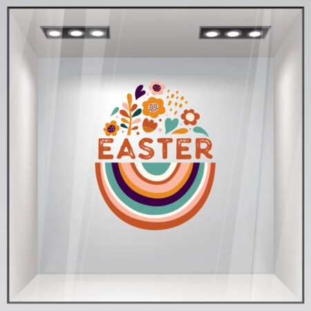 Αυτοκόλλητο Βιτρίνας EASTER RAINBOW