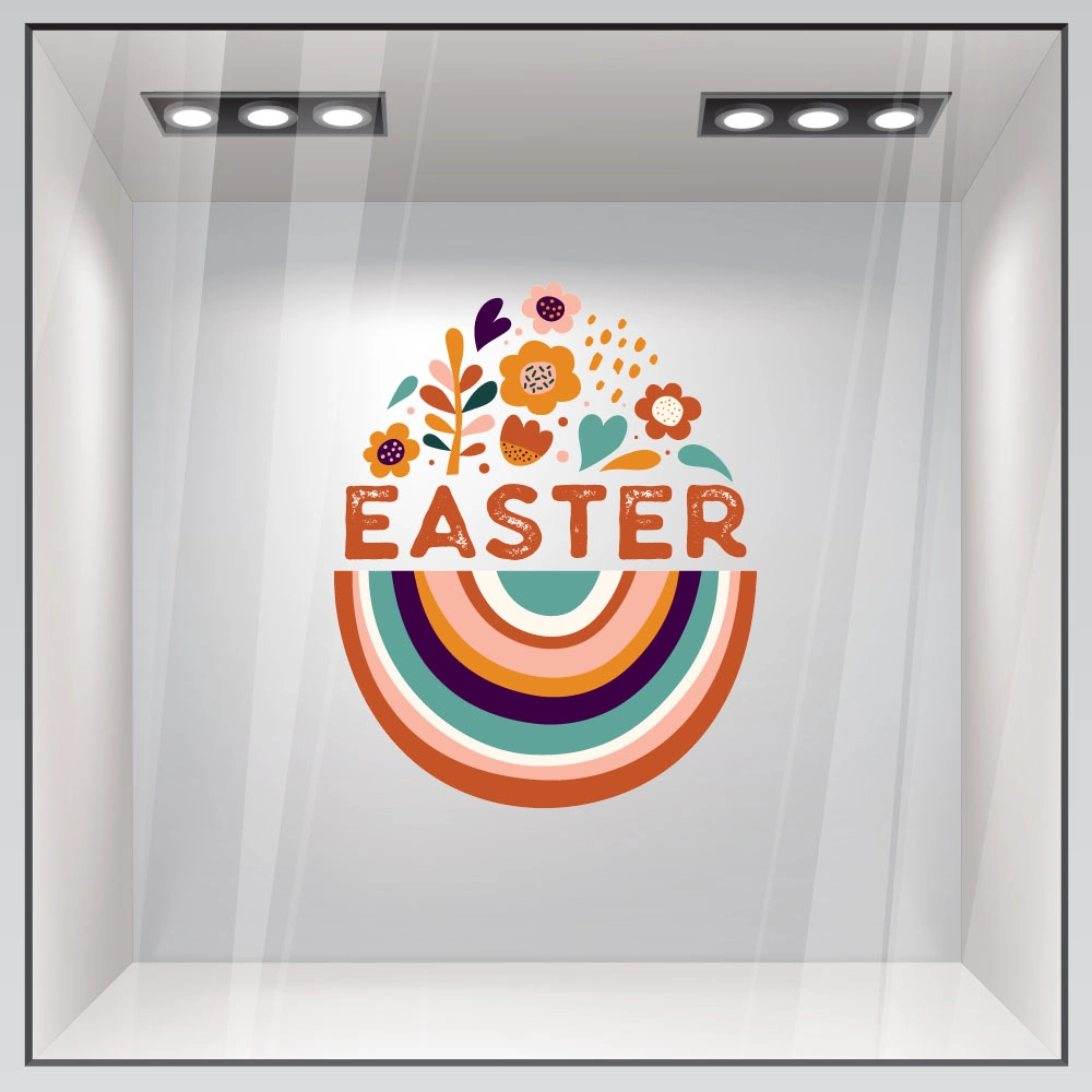 Αυτοκόλλητο Βιτρίνας EASTER RAINBOW