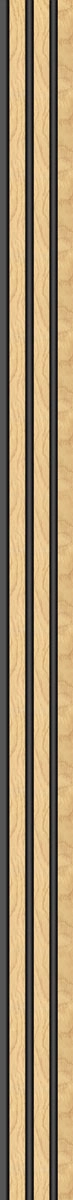 Διακοσμητικό panel τοίχου με 3D πηχακια F4 PIANO πλατος 12.2cm x υψος 2.90m NAT.OAK/BLACK