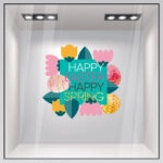 Αυτοκόλλητο Βιτρίνας HAPPY EASTER HAPPY SPRING