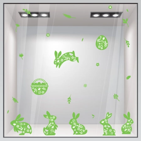 Αυτοκόλλητο Βιτρίνας HAPPY EASTER BUNNIES -  Sticky 2