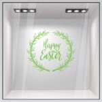 Αυτοκόλλητο Βιτρίνας HAPPY EASTER WREATH