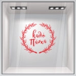 Αυτοκόλλητο Βιτρίνας HAPPY EASTER WREATH