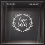 Αυτοκόλλητο Βιτρίνας HAPPY EASTER WREATH