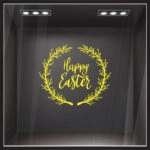 Αυτοκόλλητο Βιτρίνας HAPPY EASTER WREATH