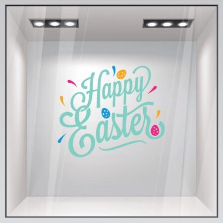 Αυτοκόλλητο Βιτρίνας HAPPY EASTER - Πασχαλινή βιτρίνα Sticky 1