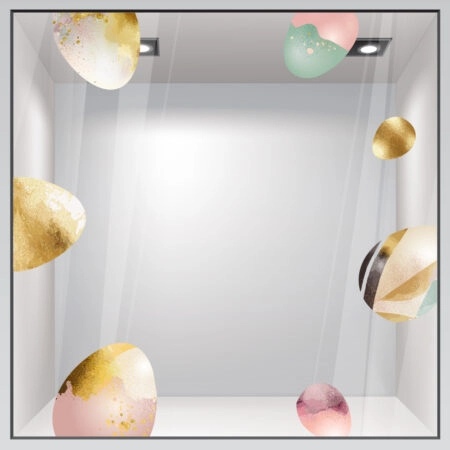 Αυτοκόλλητο Βιτρίνας LARGE EASTER EGGS