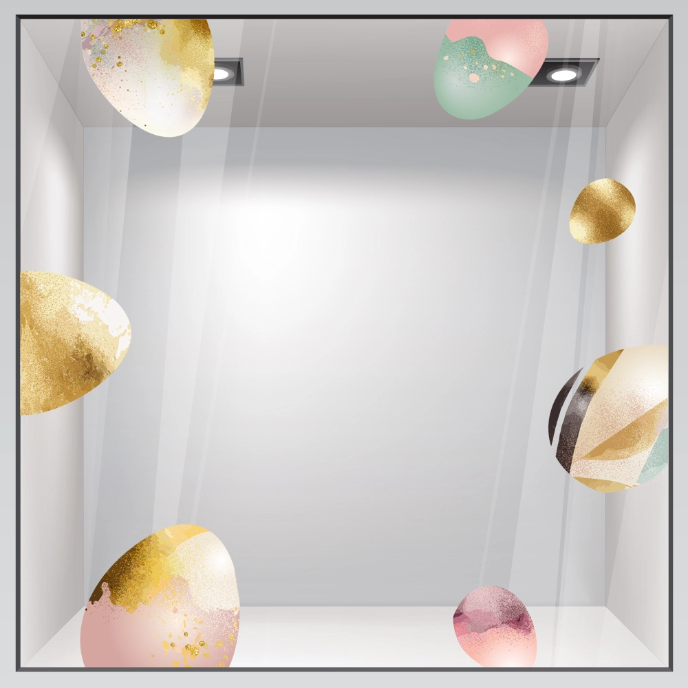 Αυτοκόλλητο Βιτρίνας LARGE EASTER EGGS
