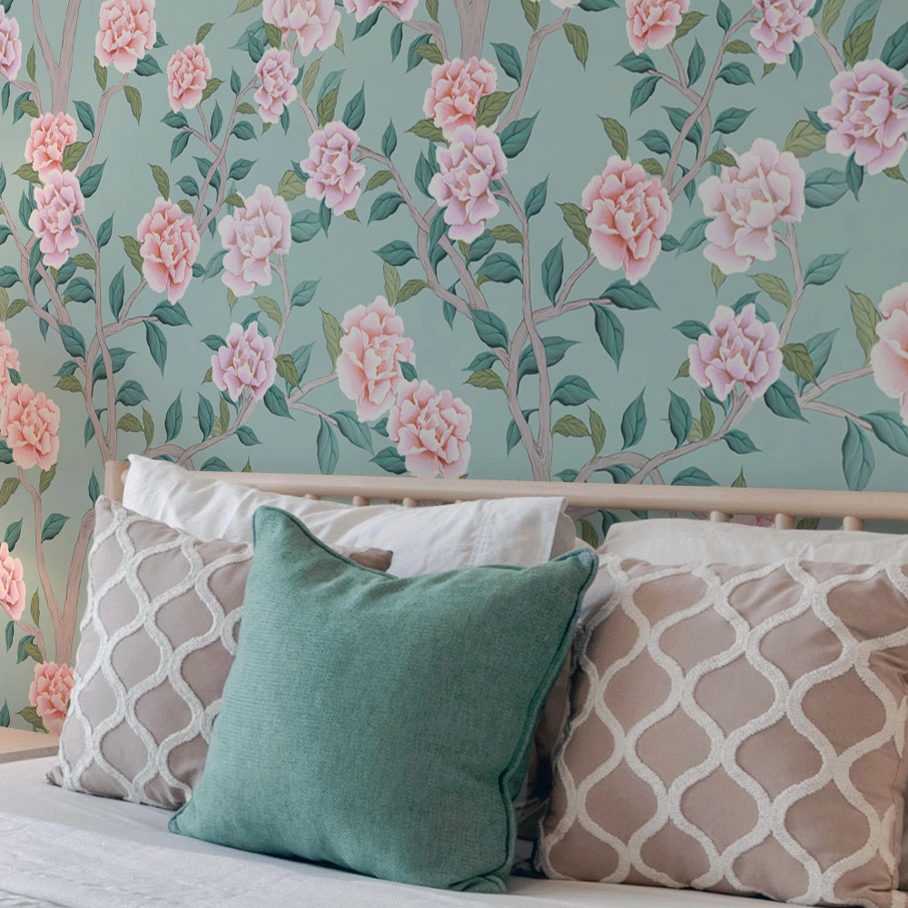 Αυτοκόλλητη Ταπετσαρία τοίχου PINK PEONIES