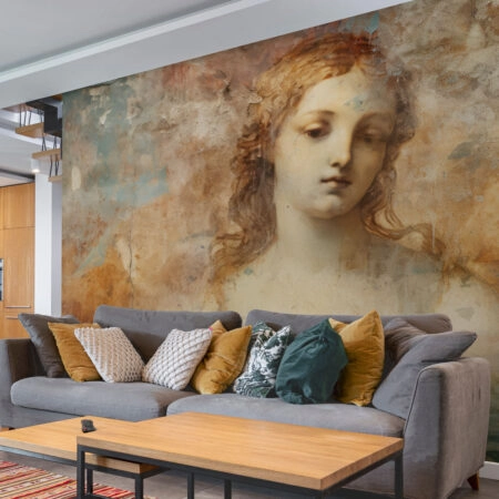 Αυτοκόλλητη Ταπετσαρία τοίχου RENAISSANCE GIRL FRESCO PAINTING 2 - Vintage