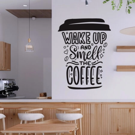 Aυτοκόλλητο Τοίχου WAKE UP AND SMELL THE COFFEE - Κουζίνα