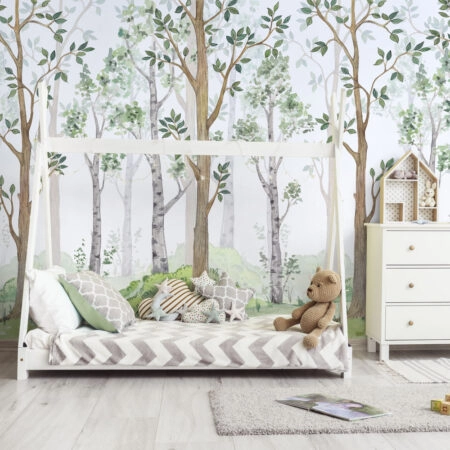 Αυτοκόλλητη Ταπετσαρία τοίχου WATERCOLOR FAIRY FOREST