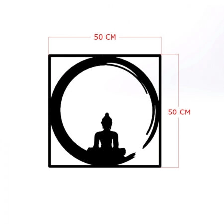 ΔΙΑΚΟΣΜΗΤΙΚΟ ΤΟΙΧΟΥ 100% ΜΕΤΑΛΛΙΚΟ ΜΑΥΡΟ BUDDHA FIGURE 50Χ50 HM7210 - Διακοσμητικά Τοίχου Sticky 1