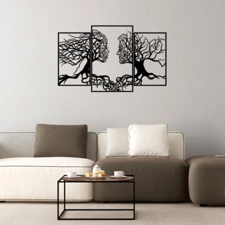 ΔΙΑΚΟΣΜΗΤΙΚΟ ΤΟΙΧΟΥ 100% ΜΕΤΑΛΛΙΚΟ ΜΑΥΡΟ ΔΕΝΤΟ ΜΕ ΑΝΘΡΩΠΙΝΑ ΠΡΟΣΩΠΑ 116Χ71 HM7211 - Διακοσμητικά Τοίχου Sticky 3