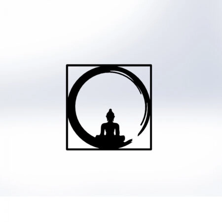 ΔΙΑΚΟΣΜΗΤΙΚΟ ΤΟΙΧΟΥ 100% ΜΕΤΑΛΛΙΚΟ ΜΑΥΡΟ BUDDHA FIGURE 50Χ50 HM7210 - Διακοσμητικά Τοίχου