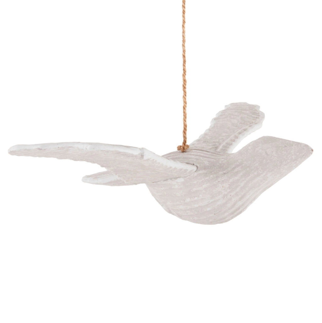 HANGING WALL DECORATION SEAGULL HM4301 ALBASIA WOOD IN WHITEWASH 65x40x16-96H cm