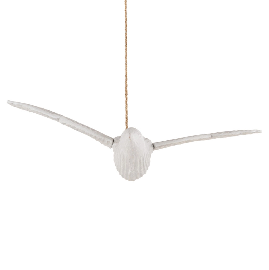 HANGING WALL DECORATION SEAGULL HM4301 ALBASIA WOOD IN WHITEWASH 65x40x16-96H cm