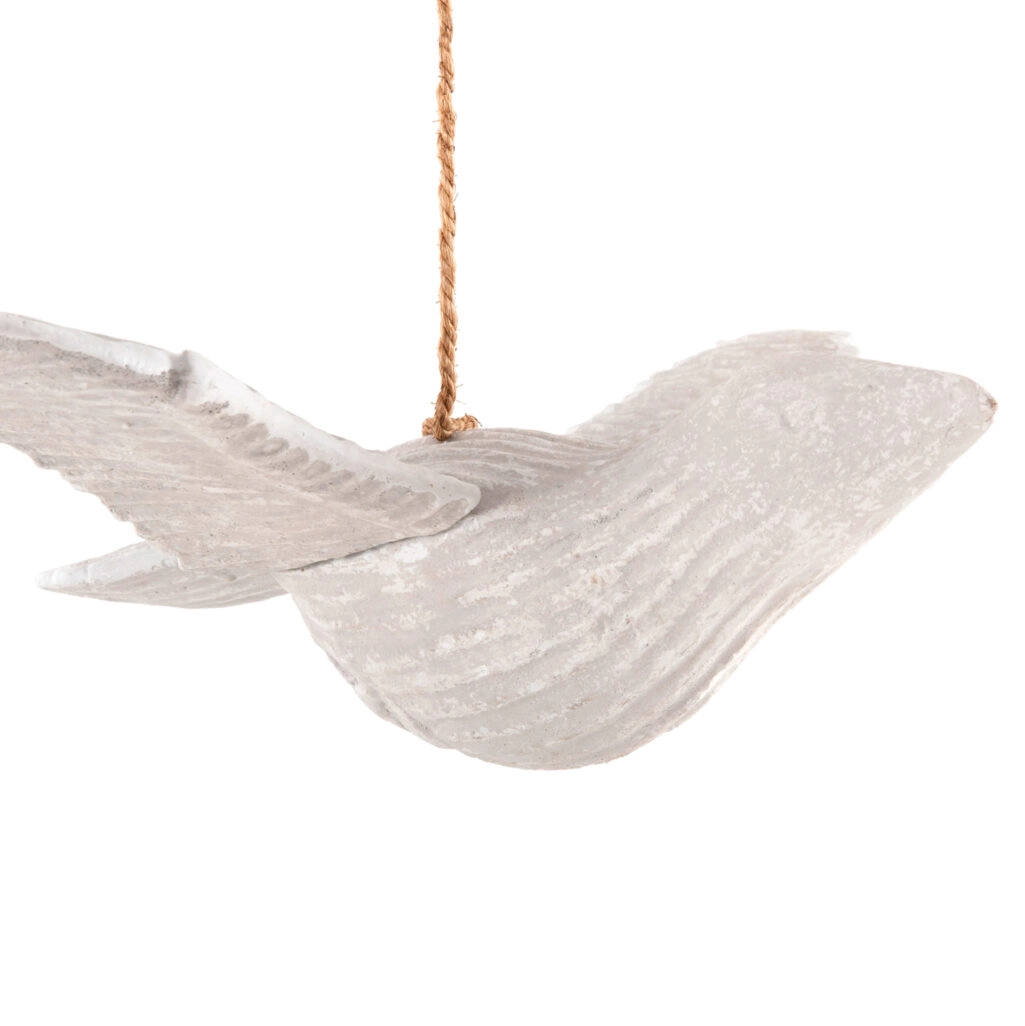HANGING WALL DECORATION SEAGULL HM4301 ALBASIA WOOD IN WHITEWASH 65x40x16-96H cm