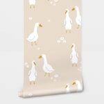 Αυτοκόλλητη Ταπετσαρία τοίχου CUTE WHITE GOOSES