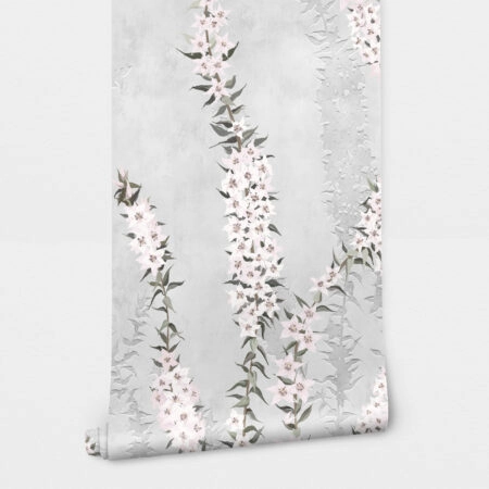 Αυτοκόλλητη Ταπετσαρία τοίχου FLOWER BRANCHES ON CONCRETE - Floral - Λουλουδια Sticky 2
