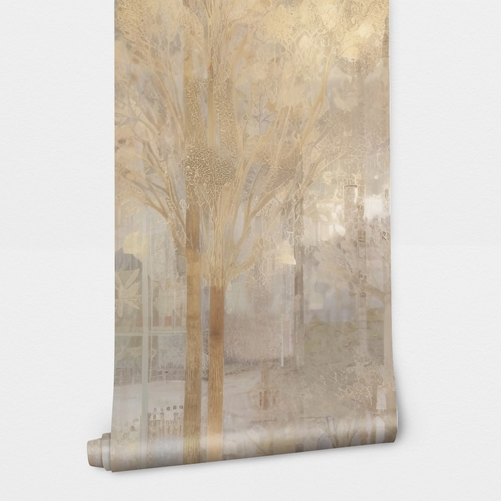 Αυτοκόλλητη Ταπετσαρία τοίχου GOLDEN FOREST TREES