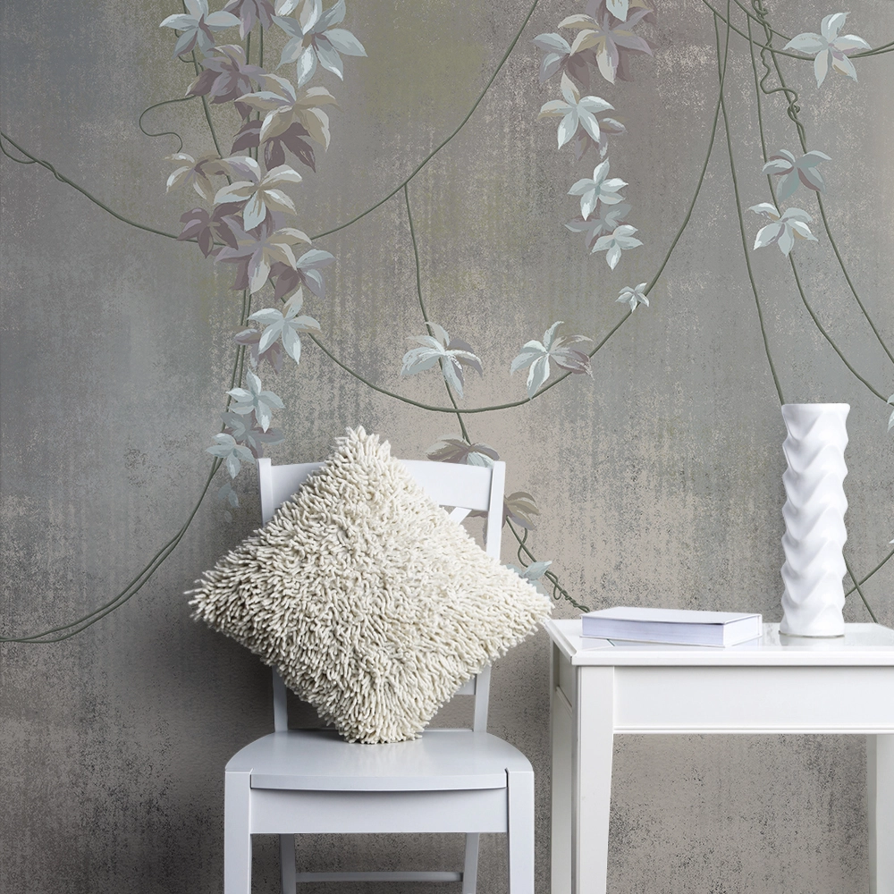 Αυτοκόλλητη Ταπετσαρία τοίχου HANGING LEAVES AND FLOWERS